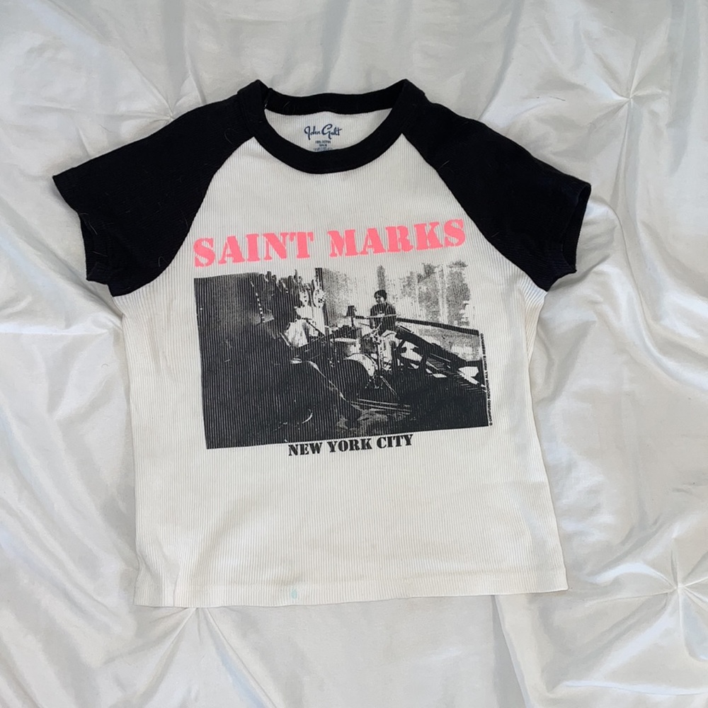 Brandy Melville Graphic Band Crop Top